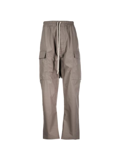 drawstring-waist cotton cargo trousers