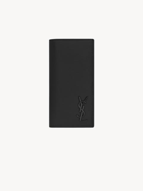 SAINT LAURENT CASSANDRE CONTINENTAL WALLET IN GRAIN DE POUDRE LEATHER