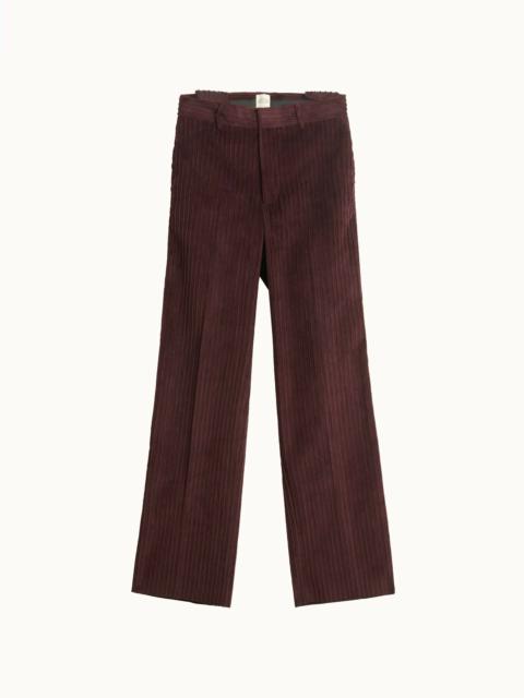 Tod's TROUSERS IN VELVET - BURGUNDY