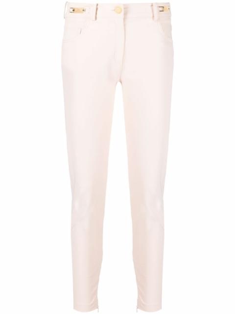 ELISABETTA FRANCHI logo-plaque detail trousers