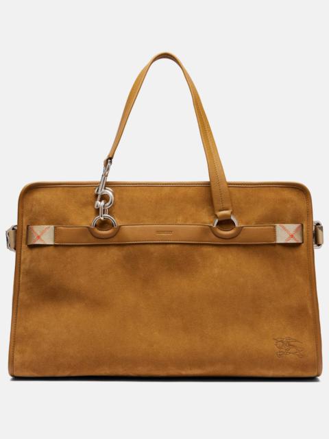 Burberry B Clip Holdall suede duffel bag