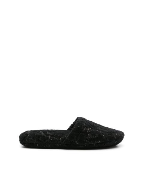 Barocco cotton blend slippers