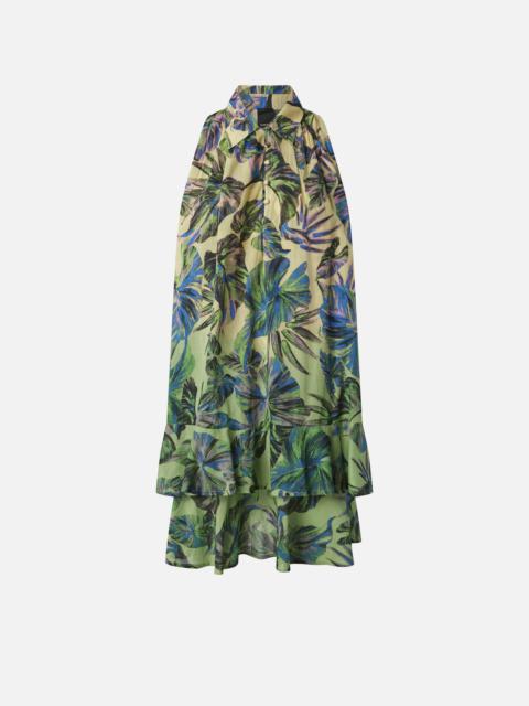PINKO SLEEVELESS GRADIENT POLO DRESS WITH LEAF MOTIF