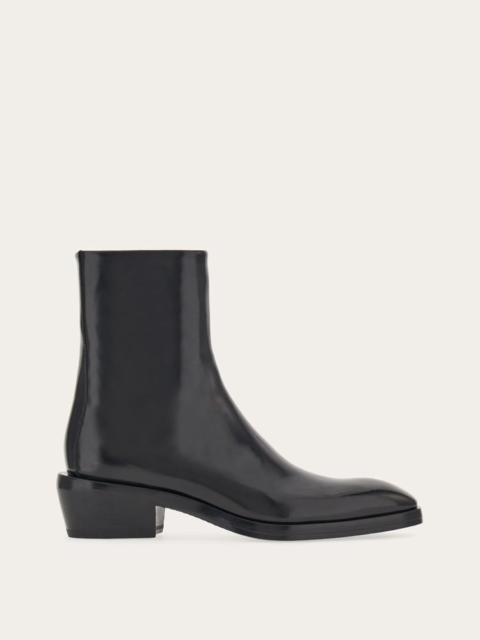 FERRAGAMO SQUARED TOE ANKLE BOOT