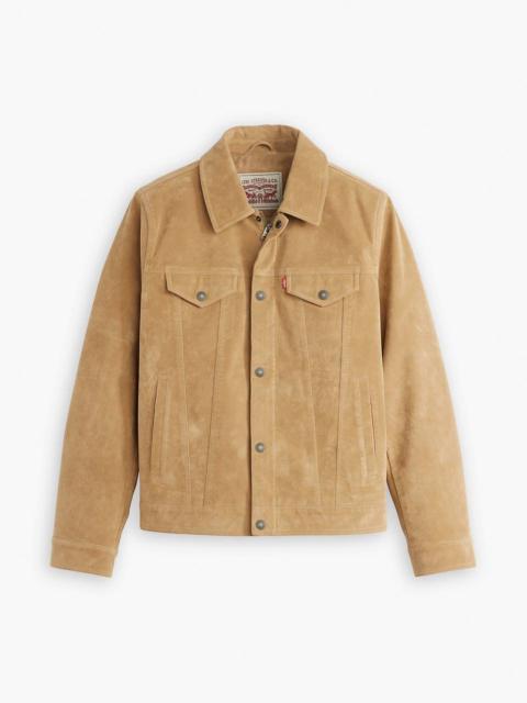 Men's levi's suede trucker jacket best sale