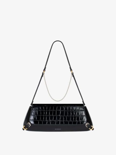 VOYOU CLUTCH BAG IN CROCODILE EFFECT LEATHER