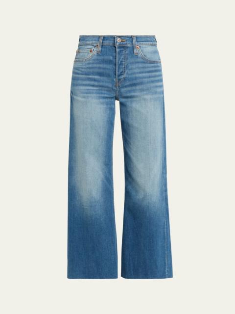 Mid-Rise Wide-Leg Ankle Jeans