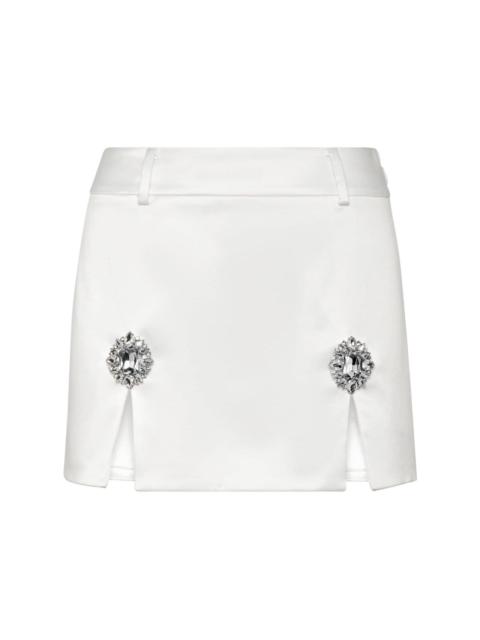 gem-embellished satin mini skirt