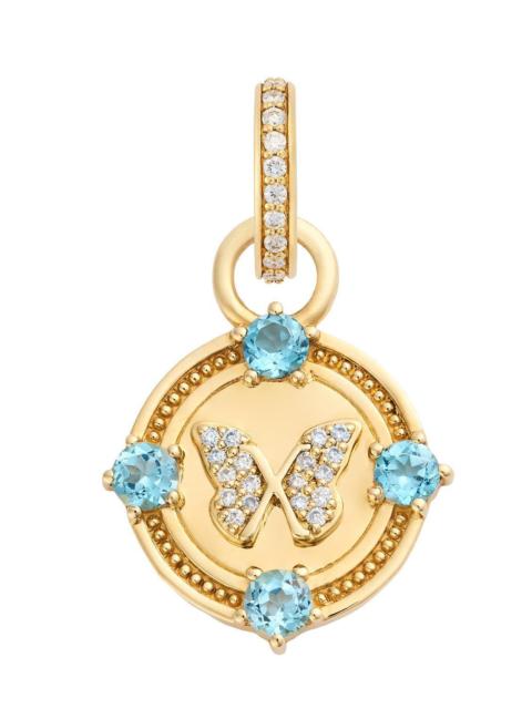 FOUNDRAE Reverie - Swiss Blue Topaz Miniature Butterfly Gemstone Medallion