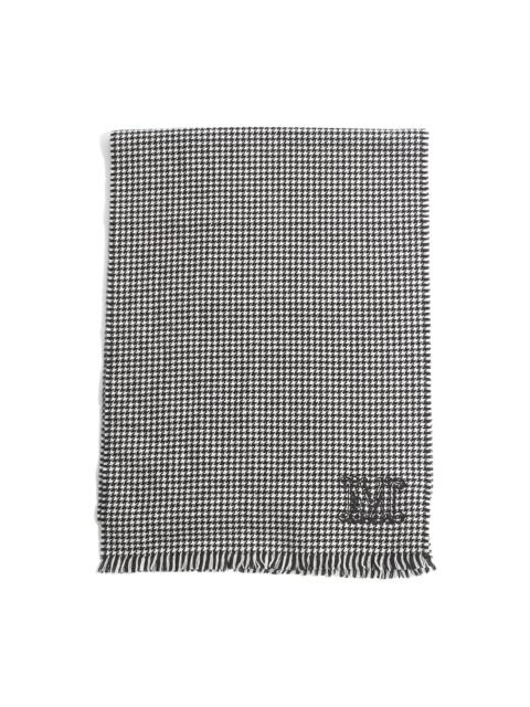 Max Mara houndstooth fringed scarf