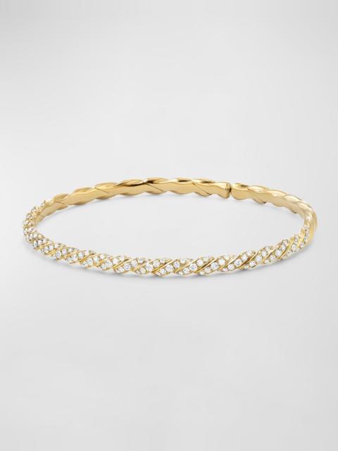 DAVID YURMAN Sculpted Cable Flex Bracelet with Diamonds in 18K Gold, 3.5mm
