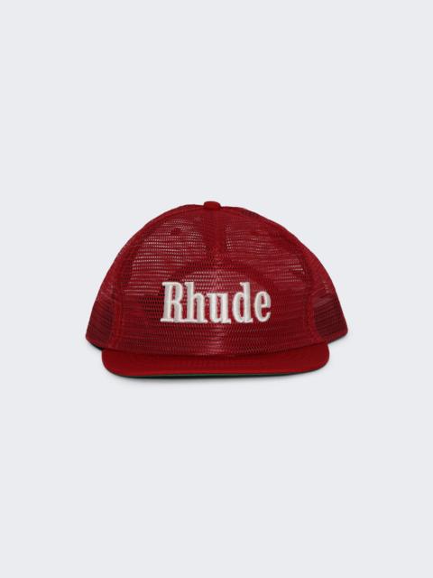 Rhude Logo Mesh Hat Red And White