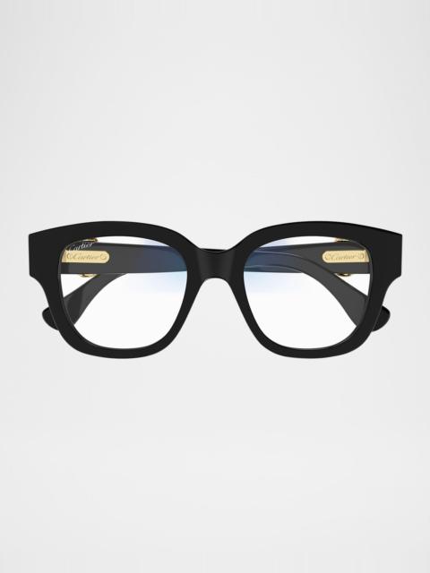 Cartier C-Logo Acetate Rectangle Glasses