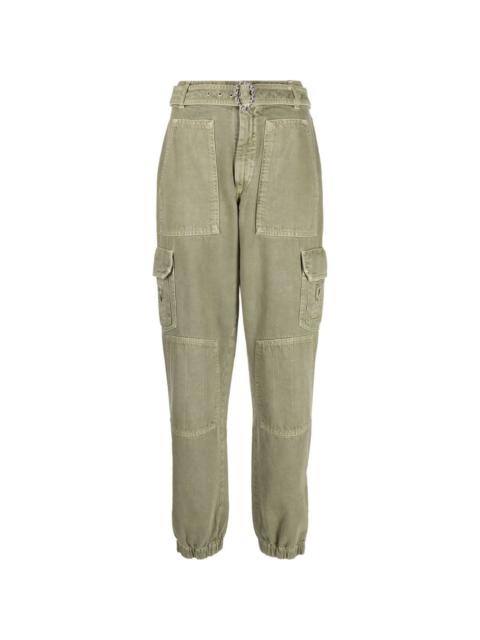 high-waisted cargo trousers