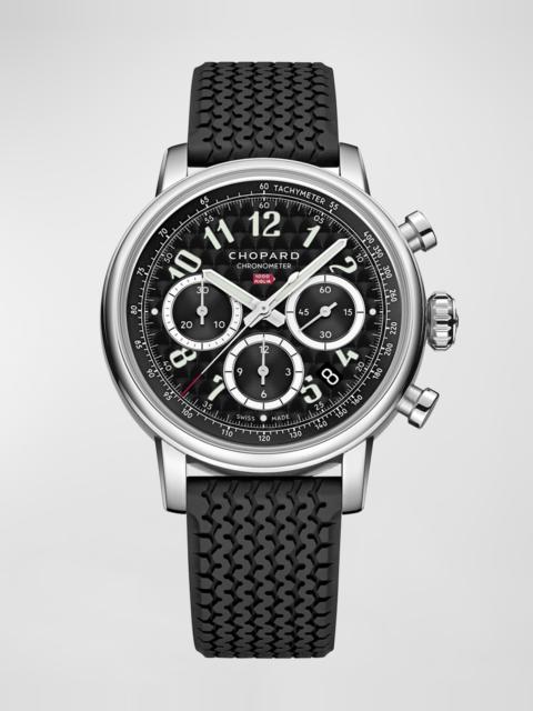40.5mm Racing Mille Miglia Classic Chronograph Watch with Tire Strap, Black