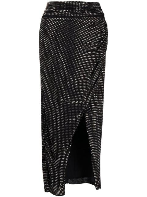 self-portrait gem-embellished draped skirt