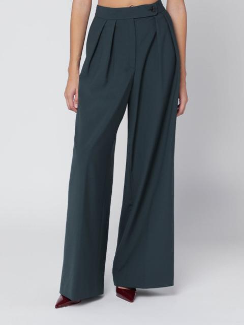 Dries Van Noten Straight pants with dark green pleats