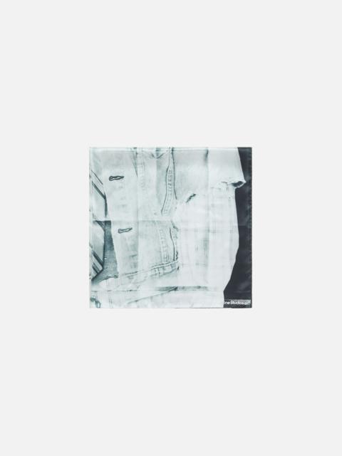 Acne Studios Silk collage scarf - Black/white
