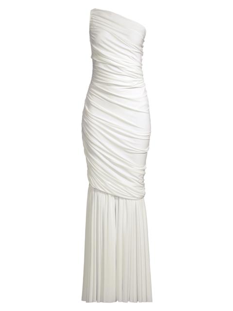 NORMA KAMALI Women's Diana Fringed Fishtail Gown - Snow White