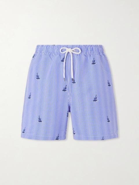 Polo Ralph Lauren Striped Straight-Leg Mid-Length Recycled-Seersucker Swim Shorts