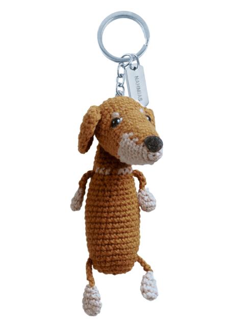 NAHMIAS Men's Whiskey Doxie Crochet Keychain - Dark Khaki