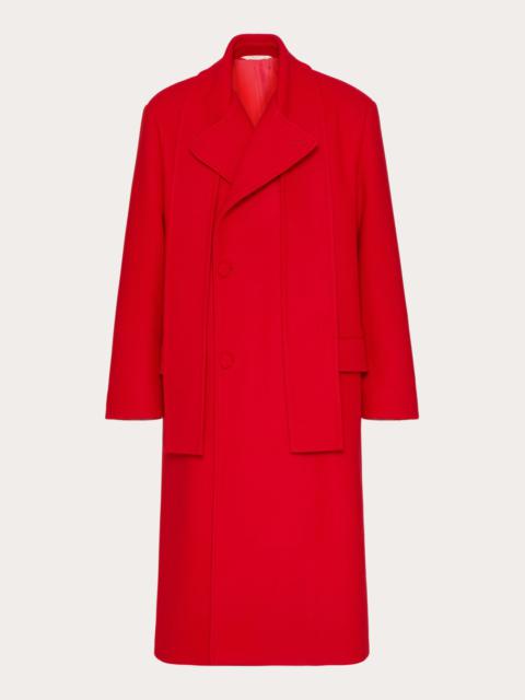 Valentino DOUBLE-BREASTED WOOL COAT WITH SCARF COLLAR