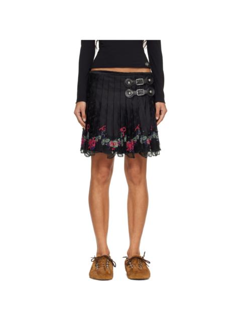 Chopova Lowena Black Missish Kilt Miniskirt