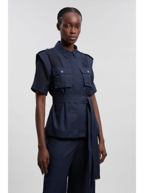 KAREN MILLEN Utility Organdie Pocket Detail Woven Top