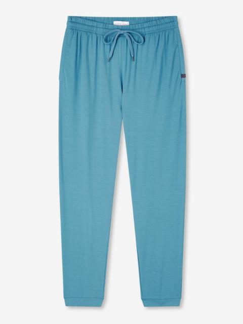 Derek Rose Men's Track Pants Basel Micro Modal Stretch Harbour Blue