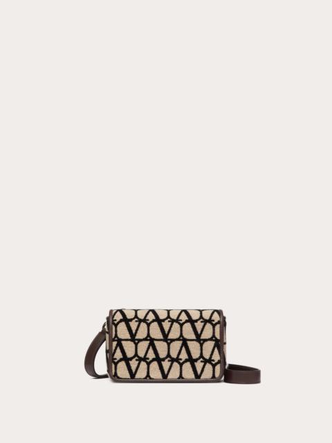 Valentino TOILE ICONOGRAPHE SHOULDER STRAP POUCH WITH LEATHER DETAILS