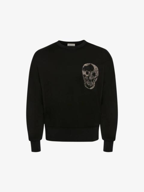 Alexander McQueen Men's Skull Motif Sweatshirt in Black