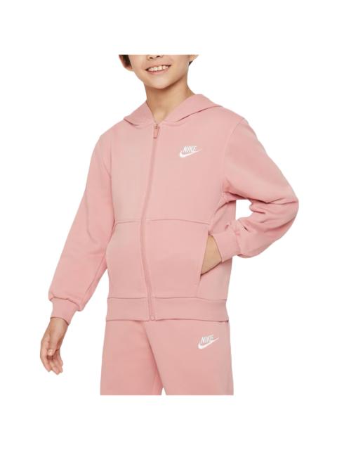 Nike Parka Club Fleece French Terry Full Hoodie GS "Pink" FD3017 618