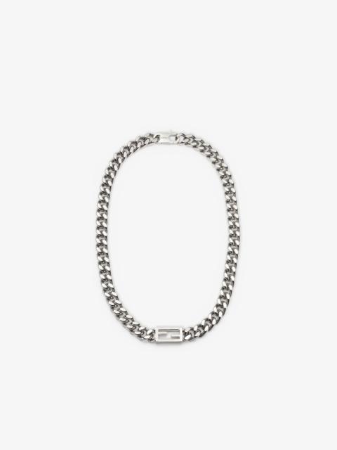 FENDI Baguette necklace Silver-colored necklace