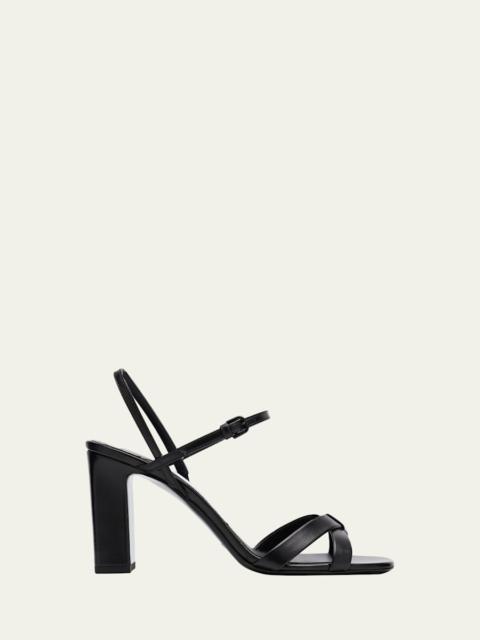85mm Elsy Leather Block-Heel Sandals