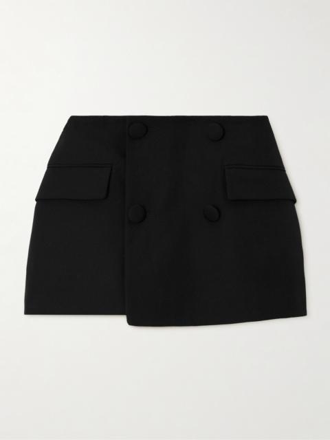 Balmain Wrap-effect Button-embellished Wool Shorts
