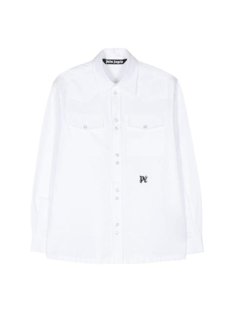 Palm Angels logo-embroidered cotton shirt