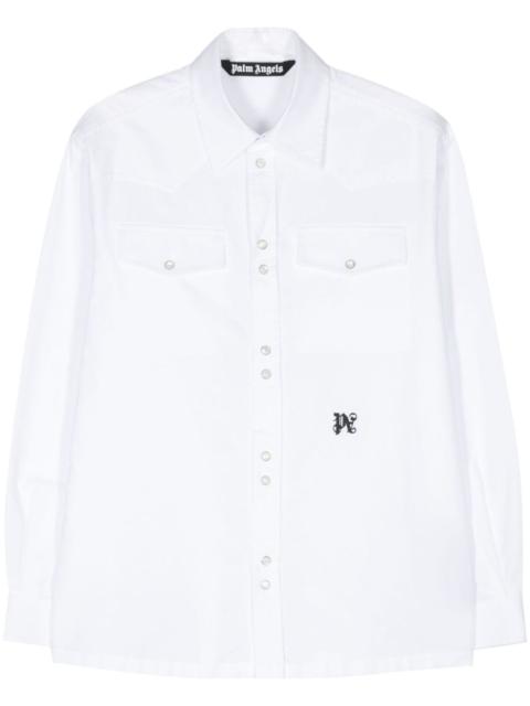 Palm Angels logo-embroidered cotton shirt