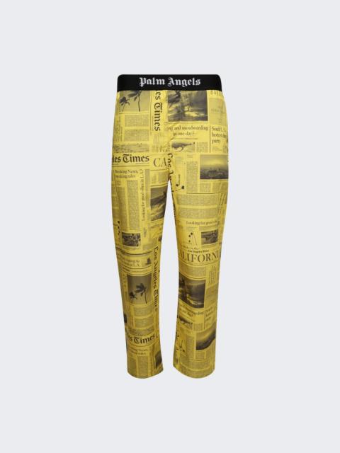 Palm Angels X La Times News Pants Yellow And Black