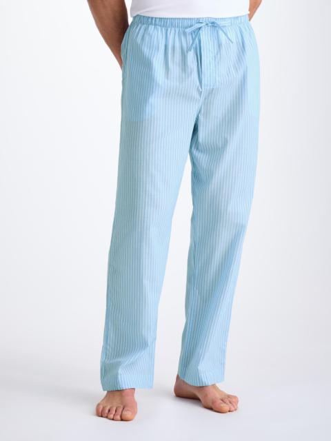 Derek Rose Men's Lounge Pants Amalfi 21 Cotton Batiste Blue