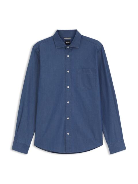 BOSS CASUAL-FIT SHIRT IN WASHED COTTON DENIM