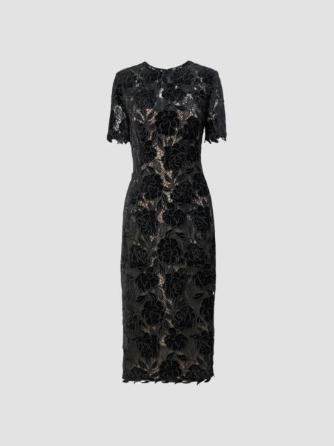 CAROLINA HERRERA Women's Chalet Floral Guipure Lace Knee-Length Dress - Black
