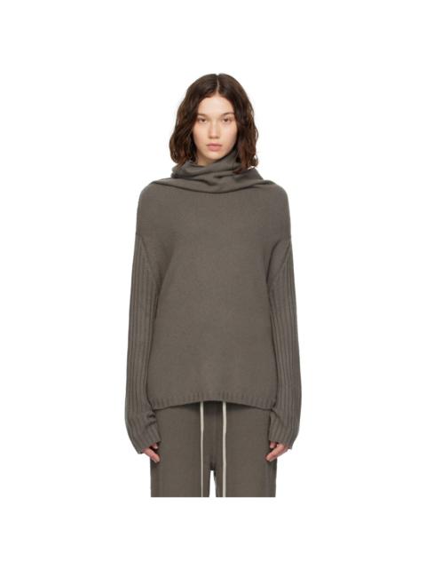 Rick Owens Gray Concordians Rasato Cashmere Knit Turtleneck