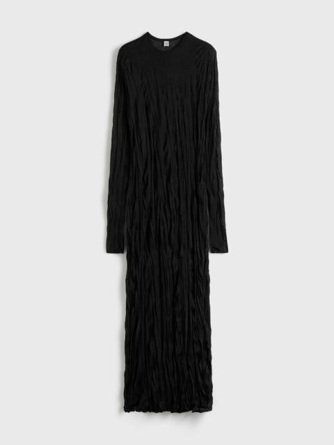 TOTEME Crinkled knit long-sleeve dress black