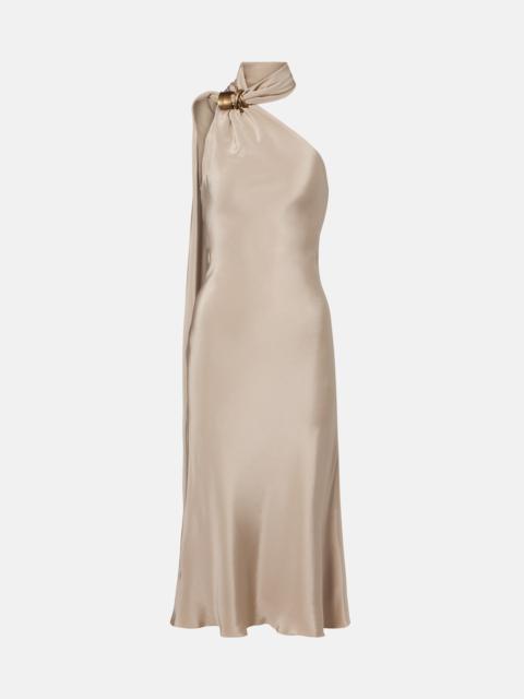 Max Mara Elegante one-shoulder silk crêpe midi dress