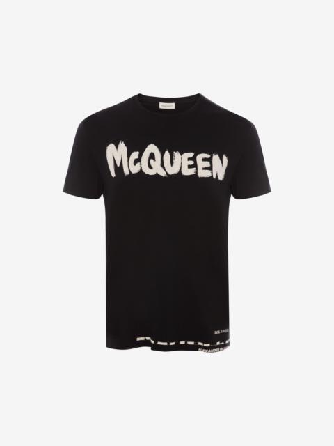 Alexander McQueen Men's McQueen Graffiti T-shirt in Black