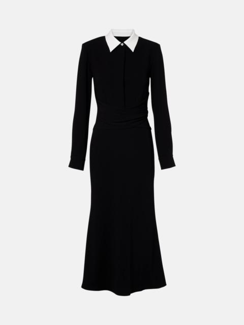 ROLAND MOURET Satin crêpe midi dress