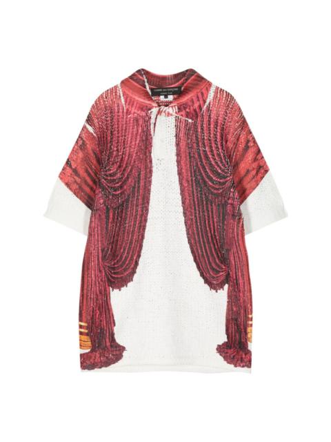 Comme des Garçons Homme Plus printed knit polo shirt
