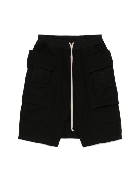 DRKSHDW｜HOLLYWOOD BAUHAUS SHORTS IN BLACK COTTON CANVAS Rick Owens DRKSHDW Black Hollywood Bauhaus Shorts | REVERSIBLE