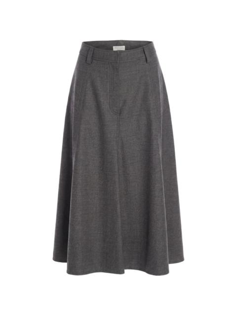 Brunello Cucinelli A-line panelled midi skirt