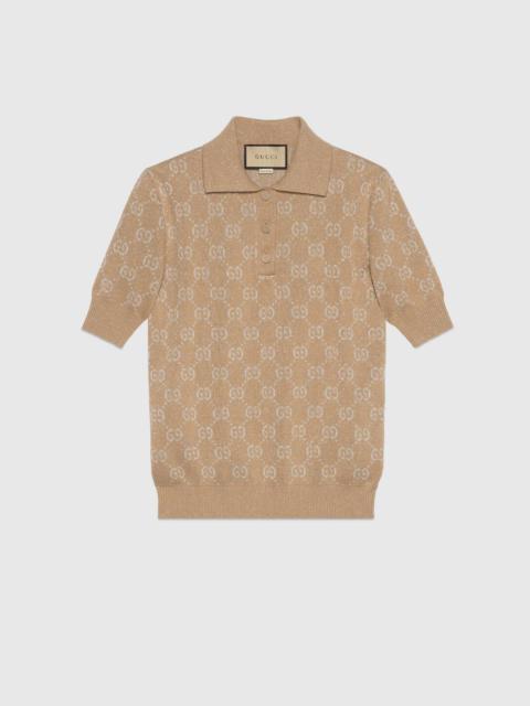 Lamé GG jacquard knit polo